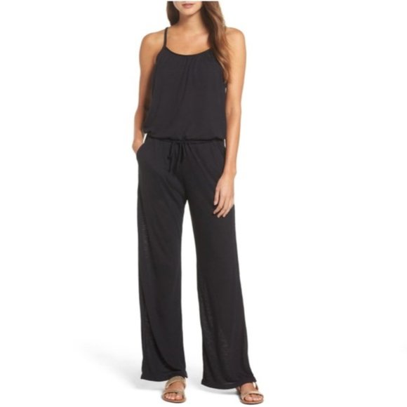 BECCA Pants - BECCA Breezy Basics Black Slub Jumpsuit